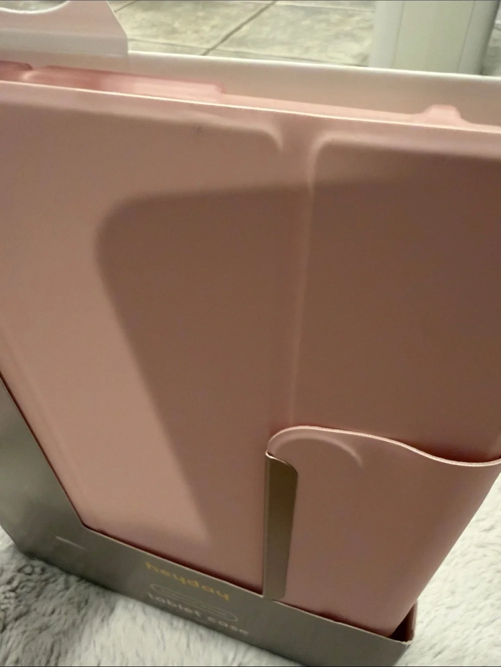 IPad Pro 13 Soft Pink Tablet Case with Gold Accent